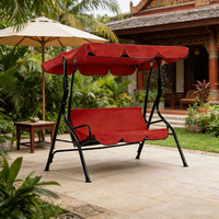 Fauteuil suspendu moderne 2 places en métal pour adulte, avec coussin imperméable et auvent convertible, idéal pour jardin, villa, balcon – Mobilier d'extérieur