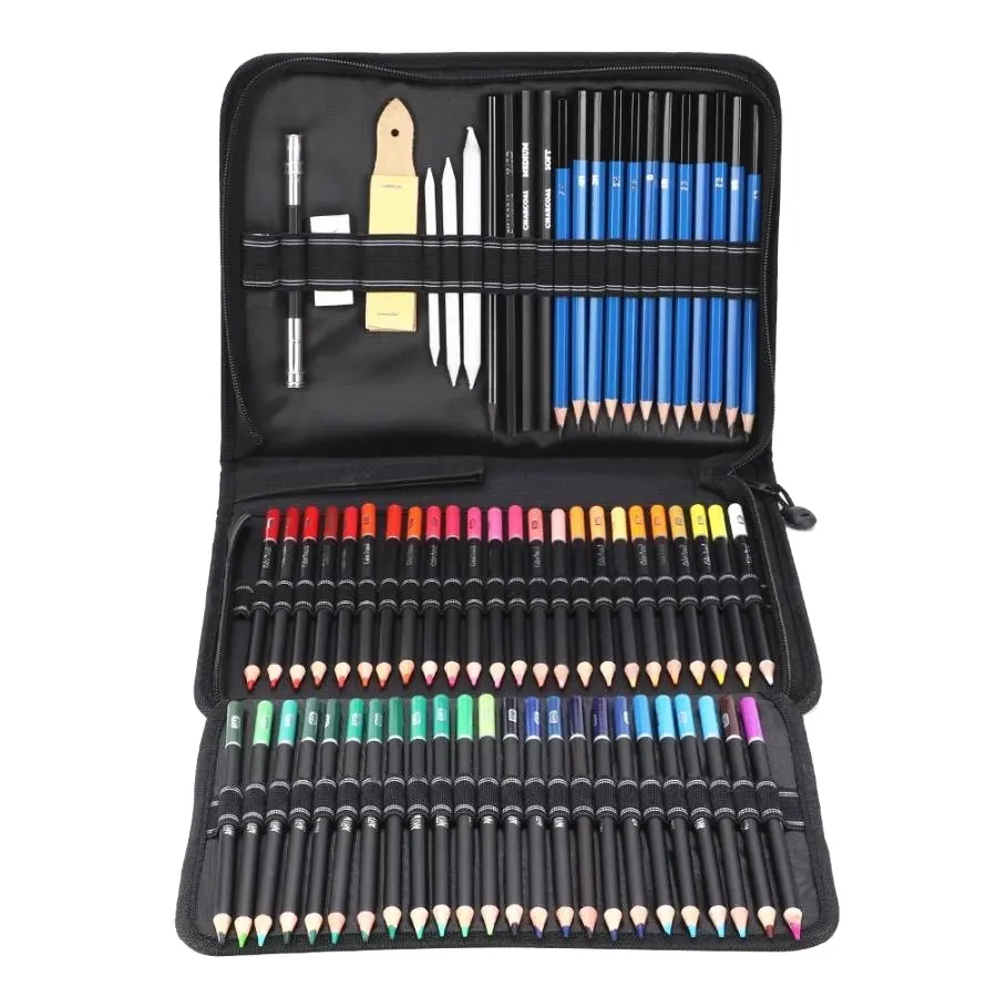 BOMEIJIA-Juego de arte profesional con lápices, materiales de dibujo y boceto, Kit de lápiz para pintar, suministros escolares, 32 Uds.