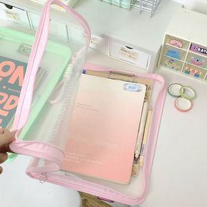 Sac à documents transparent A4 Tiger Secretary, sac fourre-tout pour étudiants de grande capacité avec fermeture éclair, pour le rangement des manuels scolaires et des papiers d'examen - Product Image 1