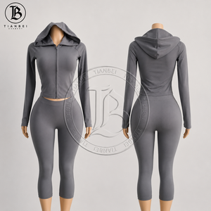 Women Y2K Clothing Custom <strong>Rhinestone</strong> LOGO Tracksuits Yoga Set Hooded <strong>Jacket</strong> and Capri Pants Leggings Sets for Women Two Pieces - Product Image 3