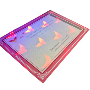 Papel de seguridad de marca de agua 3D, con información de entrada personalizada solo identificada por la lámpara fluorescente - Product Image 6