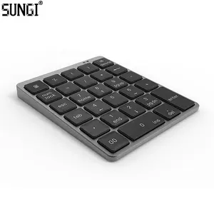 Teclado sem fio recarregável asb, teclado numérico fino de metal bt para entrada de dados, compatível com macbook, ipad, laptop, windows