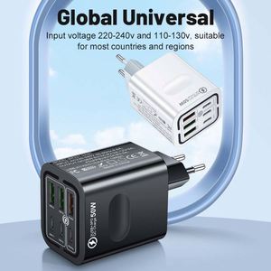 6-Port Multi-Device Fast Charging Station PD30W <b>Type</b>-<b>C</b> + US/EU/UK Travel <b>Adapter</b> - Product Image 6