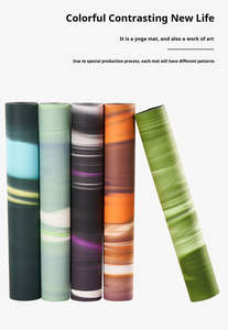 Tapete de <span class=keywords><strong>Yoga</strong></span> Ecológico Multicolor con Antideslizante de 5mm, PU Impreso, Caucho Natural, Contraste de Color - Product Image 4