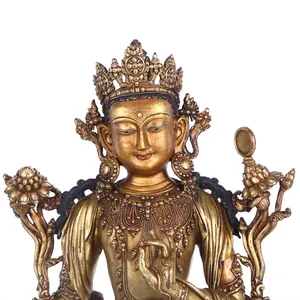 Artigianato religioso personalizzato privatamente statue di Buddha in rame statue Guanyin Buddha
