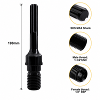 Adaptateur de tige SDS Max avec filetage mâle 1-1/4"-7 UNC et filetage femelle 1/2 BSP pour perceuse à noyau diamanté et ouvre-trou