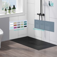 Base de douche carrée antidérapante et durable Twowinco pour hôtel et appartement, idéale pour les espaces étroits