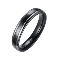 4mm 얇은 남성 반지 블랙 고품질 티타늄 캐주얼 남성 동맹 보석 미국 크기 9 - 12