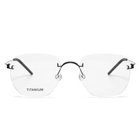 Lunettes sans monture en titane sans magnétique Structure sans vis Prescription irrégulière minimaliste Logo personnalisé en gros