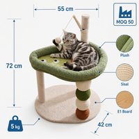 Arbre à chat en forme d'avocat en gros avec balles en sisal, tour de jeu en peluche pour chat, jouet interactif pour chats