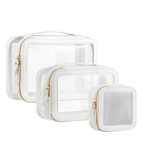 Fashion Custom Eco-Friendly Large PVC Leather Cosmetic Bag Portable Travel Water-proof <strong>for</strong> Pouch Clear <strong>Makeup</strong> <strong>Storage</strong> - Product Image 2