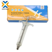 Pistolet d'injection de vaccin pour animaux TPX de 10/20/30/50ml Seringue vétérinaire en acier plastique sans écrou de dose pour ferme d'élevage