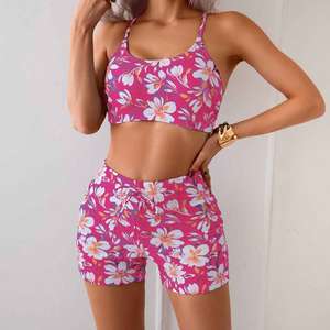 2025 Hete dames bloemenprint 2-delige plus <span class=keywords><strong>size</strong></span> bikini's met ronde halslijn, maten <span class=keywords><strong>XL</strong></span>/<span class=keywords><strong>XXL</strong></span>, sexy design - Product Image 2