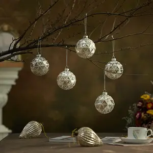 Nuovo arrivo artigianato di vetro di natale palla dipinta di natale decorazioni natalizie pendenti scena layout oggetti di scena