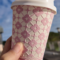 Gobelets en papier de qualité alimentaire à double paroi de 12 oz avec logo imprimé en 3D, design créatif, pour boissons gazeuses et vin