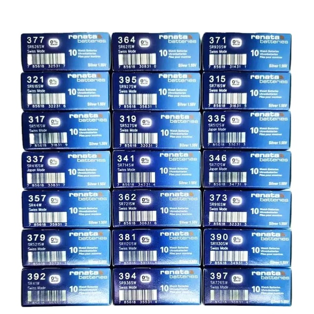 Renata Silver Oxide Button Cell 377 3V Lithium Batteries 3 Year Shelf Life Non-Hg/Cadmium for Watches Toys Home Appliances