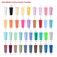 Usine en gros sans BPA réutilisable coloré 16oz/24oz gobelets à café en plastique avec couvercles et pailles Logo personnalisé à double paroi