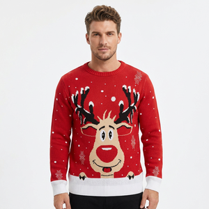Fabricant de tricots sur mesure, pull en tricot à col rond à manches longues de haute qualité, pull unisexe, pull de Noël moche - Product Image 1