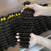 Cheveux humains vierges bruts italiens en vrac pour tressage, extensions de cheveux humains bouclés en vrac pour tressage, ondulations profondes, tresses bohèmes