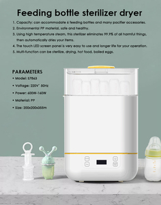 2025 usine en gros multi-fonction bébé bouteille de lait stérilisateur et sèche-linge avec <span class=keywords><strong>vapeur</strong></span> numérique pour bébé sucette, bol, cuillère - Product Image 6