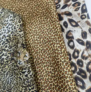 Satin leopard print fabric