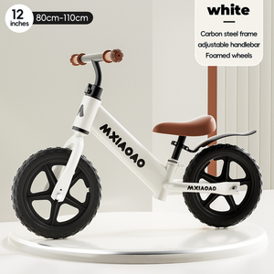 Vélo d'équilibre pour enfants 12 pouces, cadre et fourche en acier, sans pédales, sans freins, léger (3,5 kg), pour 2-5 ans, utilisation tout-terrain - Product Image 2
