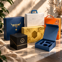 Boîte cadeau à couvercle rabattable, personnalisée avec impression couleur, 350g, 2 couches, avec options tiroir et en forme de livre