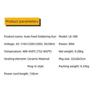 Fer à <span class=keywords><strong>souder</strong></span> 80W prêt à expédier, <span class=keywords><strong>pistolet</strong></span> à <span class=keywords><strong>souder</strong></span> avec alimentation automatique en étain, fonctionnement à une main, machine à <span class=keywords><strong>souder</strong></span> pour la réparation par soudure - Product Image 5