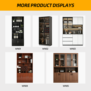 Mueble Bar <span class=keywords><strong>con</strong></span> Estantes Abiertos y Almacenamiento Inferior Cerrado, Mueble para Vino Negro <span class=keywords><strong>con</strong></span> Exhibidor para Botellas, Copas y Utensilios de Bar - Product Image 5