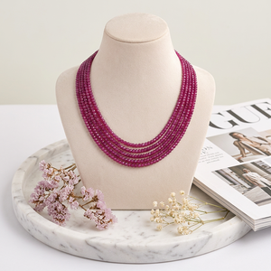 Collier de perles en pierres précieuses de rubis naturel - Product Image 1