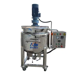Stainless Steel Electric Heating Stirrer Cosmetic Cream Vacuum Mixing Tank With Agitator Jacketed Heating Mixer Tank