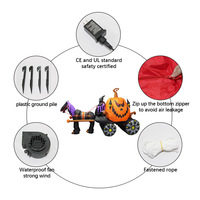 Décoration gonflable d'Halloween transfrontalière pour extérieur : Citrouille, Chariot, Squelette, Fantôme pour Jardin et Fêtes