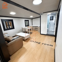 Rumah Prefabrikasi Murah Siap Kirim Konstruksi Baja Rumah Kontainer yang Dapat Diperluas Desain Kontemporer Ramah Lingkungan untuk Hunian