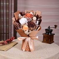 Buket Bunga Mawar Awet Buatan Tangan dengan Kotak Hadiah Romantis untuk Valentine, Ulang Tahun, Pernikahan, Thanksgiving, Natal, Hadiah untuk Wanita