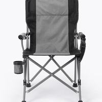Chaise pliante grande taille en forme de fer à cheval 93 cm, portable, en acier carbone, avec accoudoirs en tissu Oxford et porte-gobelet, pour le camping, la pêche et les activités artistiques