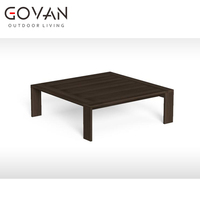 Table basse carrée en teck massif, style minimaliste moderne, pour terrasse extérieure, jardin, salon de jardin, balcon, décoration