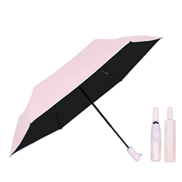 Parapluie de soleil pliable portable de type capsule, protection UV UPF50+, couche noire épaisse anti-UV, résistant au vent, petite taille pour usage quotidien