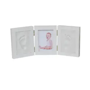 Baby Hand&Foot Print Hands Feet Mold Maker Baby Photo Frame With Cover Fingerprint Mud Set Baby Growth Memorial Gift
