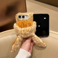 Coque de téléphone pour iPhone Duo, douce et moelleuse, imprimé léopard mignon, fourrure de lapin à capuche, anti-chute, protection de haute qualité pour iPhone Duo