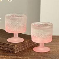 Verres à vin vintage personnalisés avec logo rose givré en forme de tournesol, gobelets à vin, verres à eau