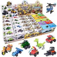 Ensemble de voitures en blocs de construction, jouets, avions, camions de pompiers, voitures militaires, modèles miniatures, puzzles de construction, boîtes mystères pour enfants