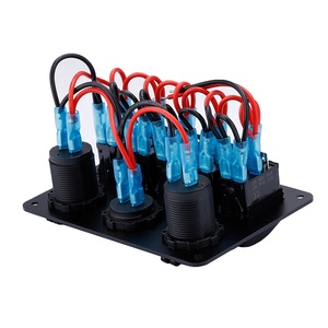Kleurrijke Led Voltmeter Digitale Display 5 Gang 12V Toggle Rocker Switch Panel Marine Rocker Switch Panel Voor Auto Marine boot