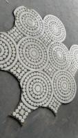 Mosaïque de marbre ronde, motif de mosaïque de galets de marbre naturel pour carrelage de sol, mosaïque ronde de penny pour intérieur
