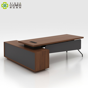 Ensemble de bureau de direction moderne et luxueux en métal en forme de L avec tiroirs pour le patron - Product Image 4