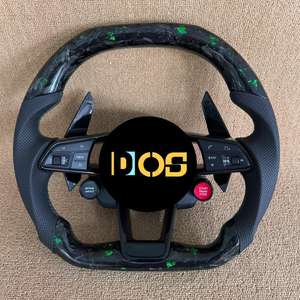 Volant en cuir perforé en fibre de carbone forgé vert pour <span class=keywords><strong>Audi</strong></span> A3 S3 RS3 A4 S4 <span class=keywords><strong>RS4</strong></span> A5 S5 RS5 A6 A7 DOS - Product Image 1