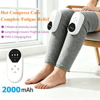 Masseur électrique pour les jambes avec compression d'air et thérapie thermique, masseur enveloppant complet pour les mollets et les cuisses, appareil de soin des genoux et des jambes sans fil avec chauffage