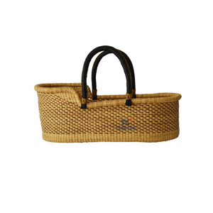 Héritage bébé poupée Moïse matériel naturel jonc de mer bébé paniers enfants jouer tissé à la main meilleure vente - Product Image 3