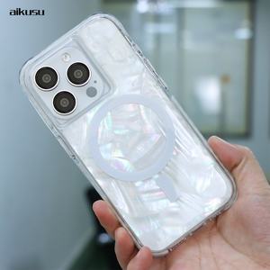 Funda para Teléfono de Nácar, Mate, Transparente, TPU, TPE, PC, 3 en 1, Magnética, para iPhone 16, 15, 14, 13, 12 Pro Max - Product Image 5