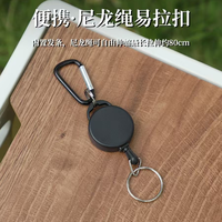 Porte-badge rétractable en nylon pour extérieur avec boussole, logo personnalisé, anti-perte, facile à tirer, étanche, pour la pêche et l'escalade
