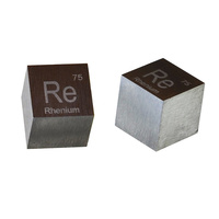 Cube de Rénium Métallique 99,95% avec Surface Polie pour Collection d'Éléments